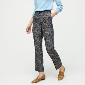 J. CREW | Full-length Easy Pant Cheetah Silk NWOT 8